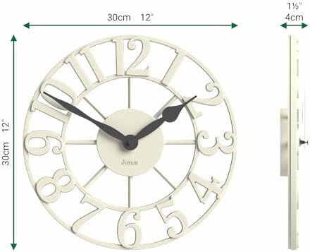 JONES CLOCKS® Lighthouse wall Clock | Sculptural Skeleton Clock | Cream - Image 4