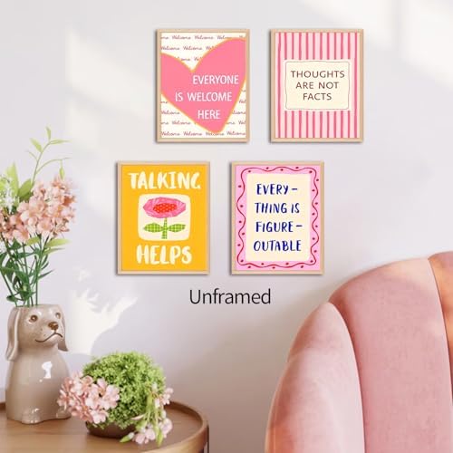 Trendy Inspirational Quotes Poster Set of 6, Mental Health Counseling Wall Art - Image 6