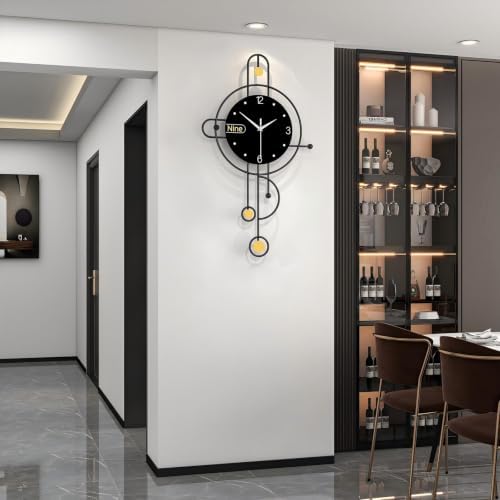 Modern Black Wall Clock Battery Operated - Image 5