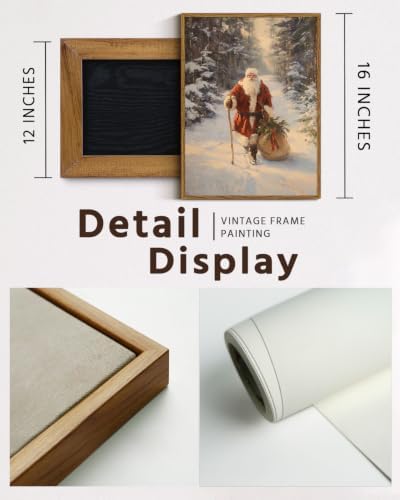 VIYYIEA Framed Winter Christmas Canvas Wall Art, Winter Santa Journey - Image 2