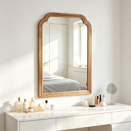 Wood Framed Bathroom Mirror for Wall 36"x24" Rustic Decorative Mirror - Image 4
