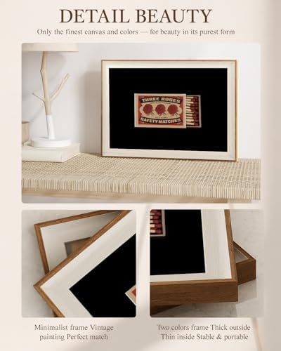VIYYIEA Vintage Framed Rose Matchbox Wall Art - Image 3