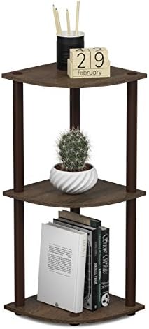 Furinno TURN-N-TUBE Corner Shelf, 3-Tier Corner Bookshelf, Display Storage by Furinno-FitsYourSpaceFitsYourBudget