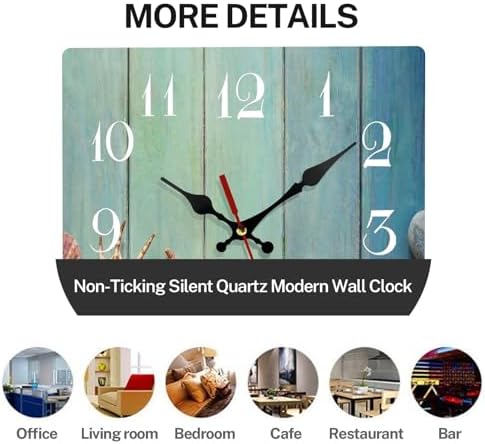 ArtSocket Wall Clock Silent, 12 Inch Coastal Beach - Image 4