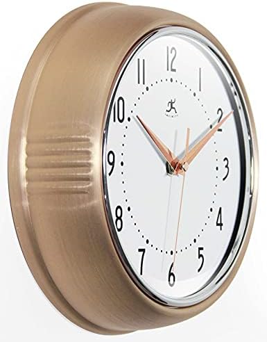 Infinity Instruments LTD. Retro 9 inch Silent Sweep Non-Ticking Mid Century - Image 4