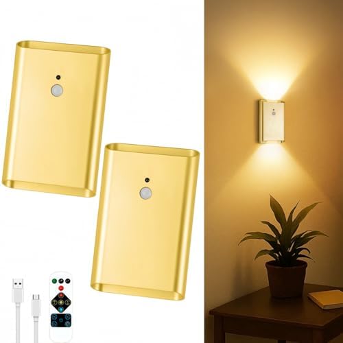 Eneru Motion Sensor Wall Sconce, Rechargeable Wireless Lights Indoor 2 Pack by Eneru
