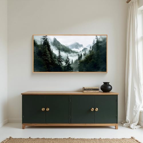 HOURIA Boho Forest Mountain Framed Canvas Wall Art Set- 40"x20"x1 - Image 3
