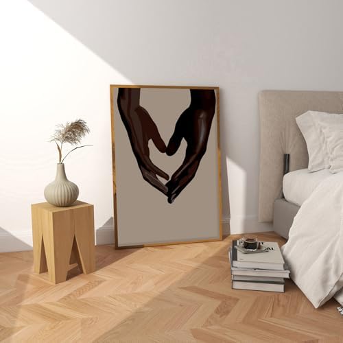Abstract Hands Wall Art Holding Hands Heart Love Decor 16x24 Inch Unframed - Image 5