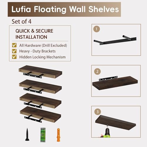 Lufia Floating Wall Shelves, MDF - Image 4