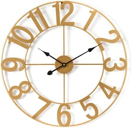 Sorbus Large Wall Clock, Metal Frame, Battery Powered by Sorbus