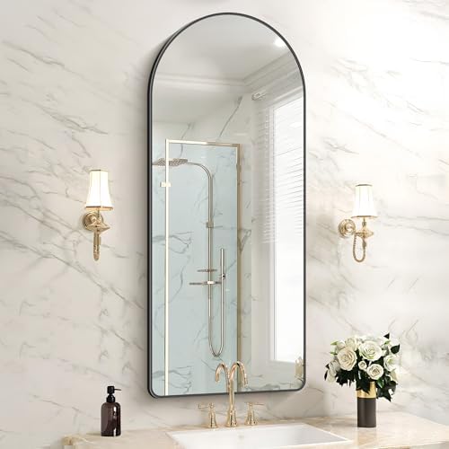 FORBATH Large Arched Wall Mirror 48x20 Inch, Arched Mirror by AvaMalis