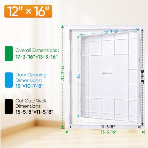 TICONN 12" x 16" Access Panel for Drywall, ABS Wall Hole Cover, Access Door - Image 2