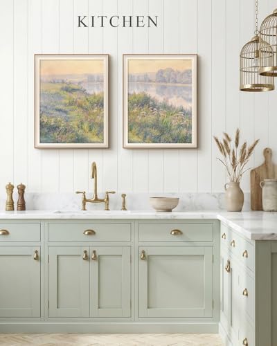 VIYYIEA Framed Impressionist River Meadow Flora Wall Art Set, 16×20 Inch - Image 2