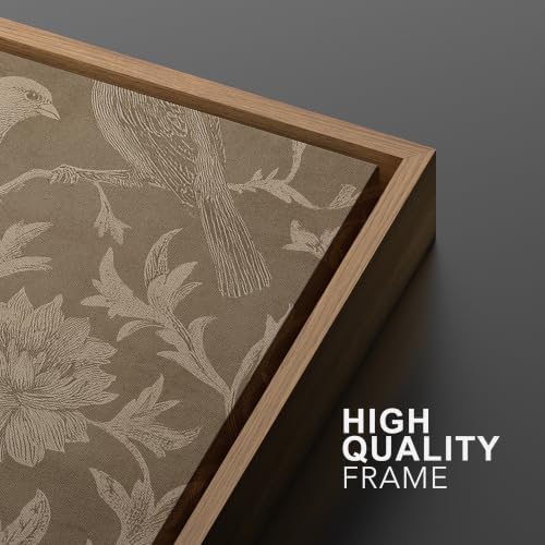 MUDECOR Framed Canvas Print Wall Art Set Taupe Bird Toile - Image 6