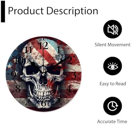 Round Analog Wall Clocks Non-Ticking Silent Clock Battery Operated Clcoks - Image 6