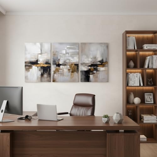 Neutral Abstract Landscape Textured Modern Wall Art - Image 6
