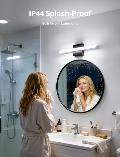 Combuh Vanity Light Fixtures Over Mirror, LED Black Bathroom Wall Lamps - Image 4