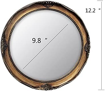 Funerom 12.2 inch Decorative Wall Mirror Round Antique Gold - Image 3