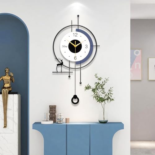 25" Modern Pendulum Wall Clock – Silent Non-Ticking Battery Design by Qxlzxy