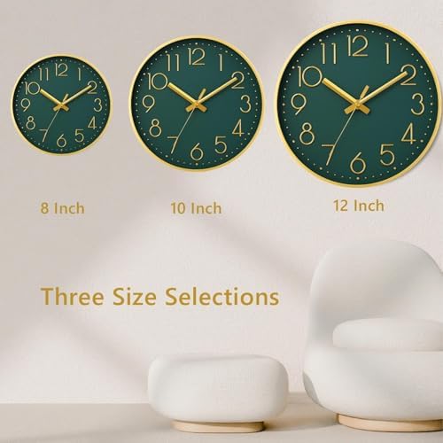 DAXSMY Wall Clock 8 Inch Dark Green Decorative, Battery Operated Silent - Image 5