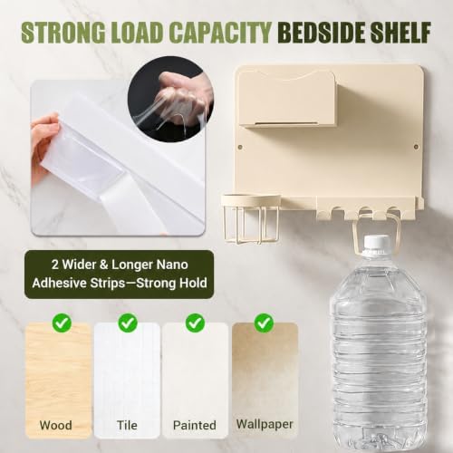 Floating Bedside Wall Shelf, Metal Wall Organizer - Image 3