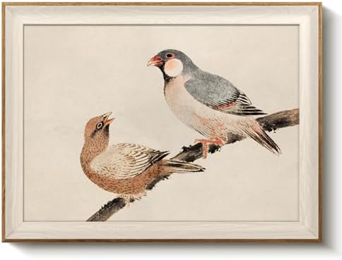 VIYYIEA Two Birds Tree Branch Framed Canvas Wall Art by VIYYIEAART