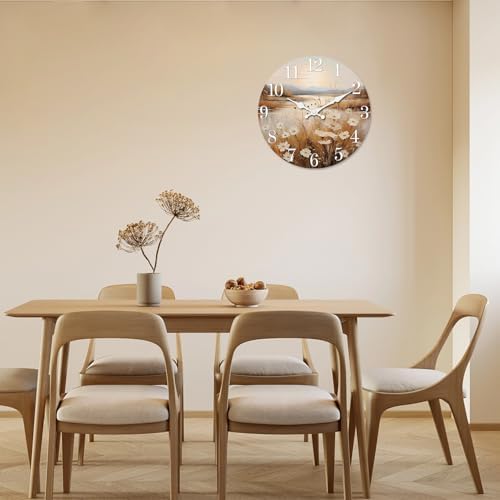 XNM Wood Wall Clocks Battery Operated 16 Inch Flower Wall Decor - Image 5