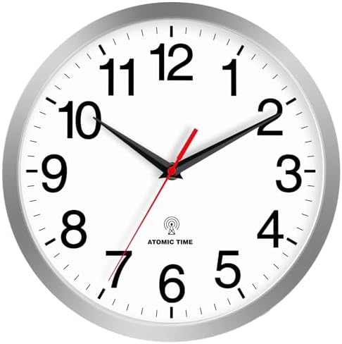 Rohioue Wall Clock Analog 14 Inch Atomic Battery Operated Silent Clock by RohioueWallClock