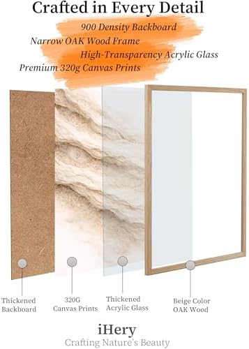iHery 12x16in Beige Limestone Framed Abstract Wall Art - Image 4