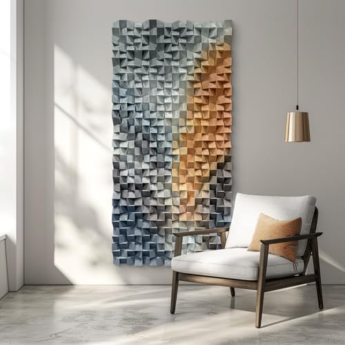 LIUZEYUE - Premium Artisanal 3D Wood Wall Sculpture, Large Hand-Painted by Unknown