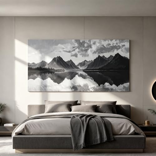 I@U Modern Landscape Wall Art Decor Abstract Black And White Wall Art Prints - Image 4