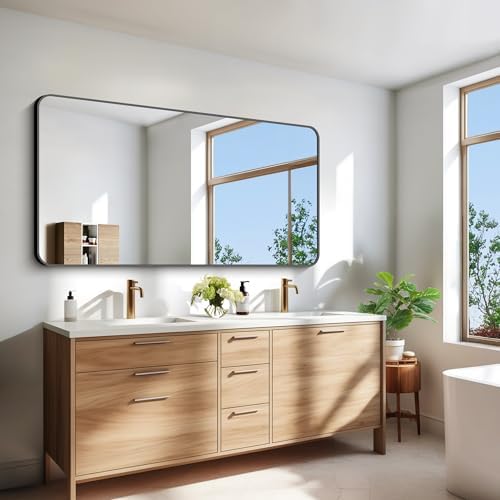 BONEWEI 30x60 inch Bathroom Mirror, Wall Mounted Bathroom Frame Vanity Mirror - Image 2
