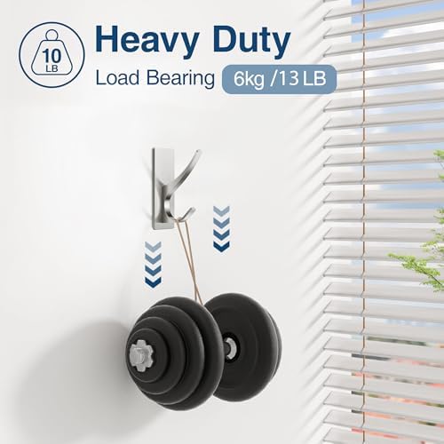 10 Pack Self Adhesive Towel Hooks: Extra Strong 13LB, Stainless Hook - Image 3