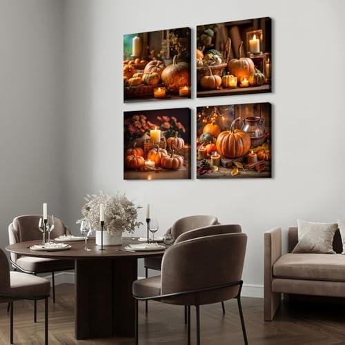 Fall Wall Art Pumpkin Wall Decor Autumn Harvest Picture Rustic Farmhouse - Image 6