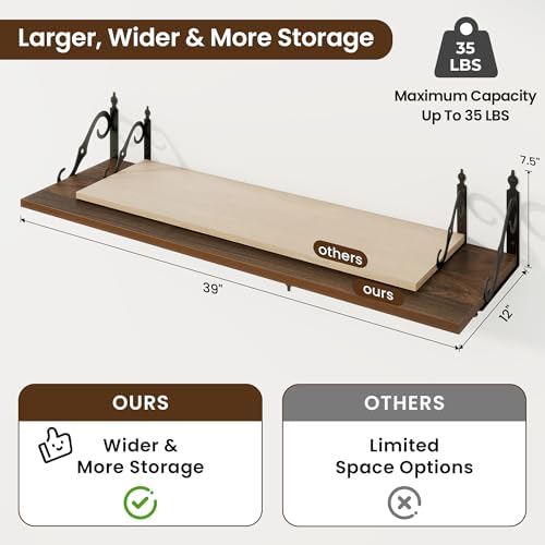RICHFOCUS 12 Inch Deep Floating Shelves - Image 3