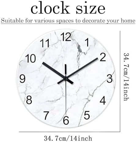 Marble Glass Wall Clocks Battery Operated 14 Inch - Image 3