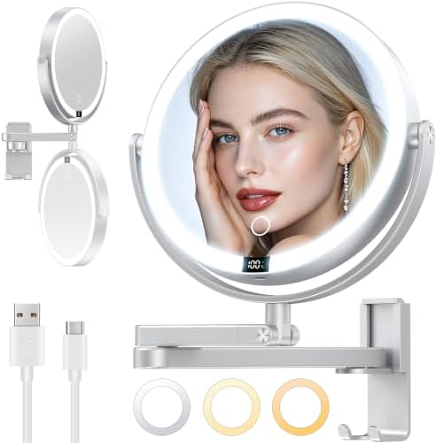 Gospire 8”Wall Mounted Lighted Makeup Mirror by Gospire