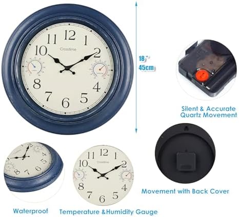 Crosstime 18 Inch Large Outdoor Clock - Image 3