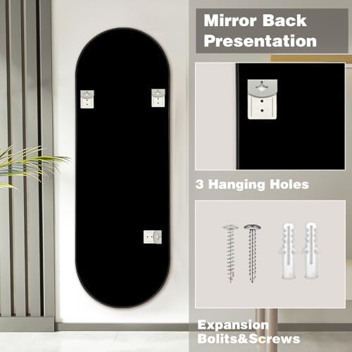 Niccy Oval Full Length Mirrors, Long Wall-Mounted Mirror - Image 4