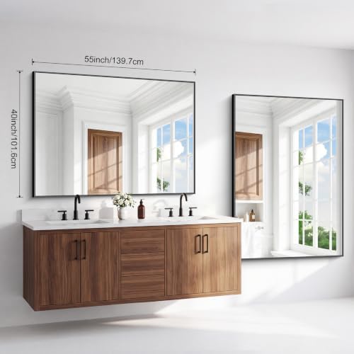 BONEWEI Bathroom Mirror, 55x40 inch Large Wall Mirror - Image 7