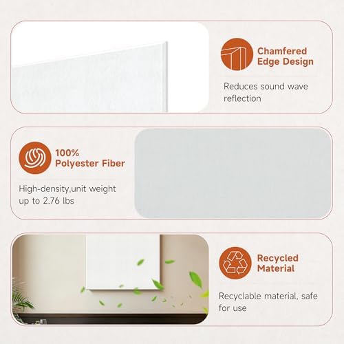 Acoustic Wall Panels, Peel and Stick, 47.2"x23.6", 4 Pack - Image 5