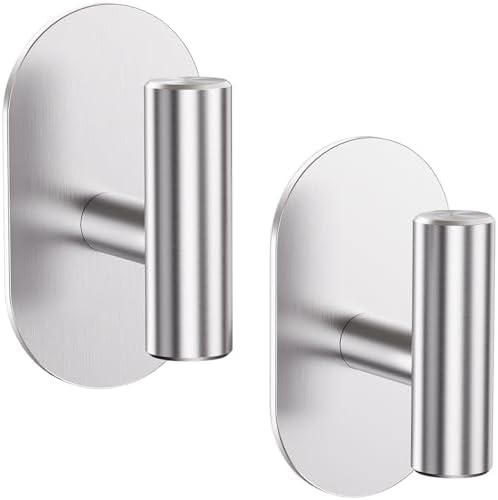 Aikzik Silver Adhesive Hooks Heavy Duty, Wall Hooks by Aikzik
