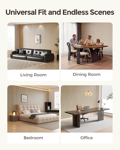 Acoustic Wood Slat Wall Panels 94.5x12.6in 2-Pack White Oak - Image 6