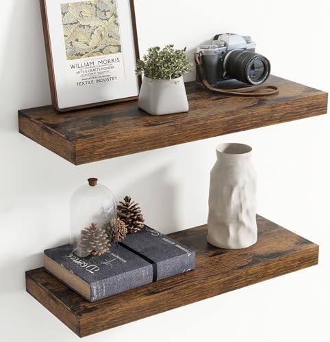 24 Inch Floating shelves for Wall, 8 Inch Deep, Invisible Brackets by Axeman