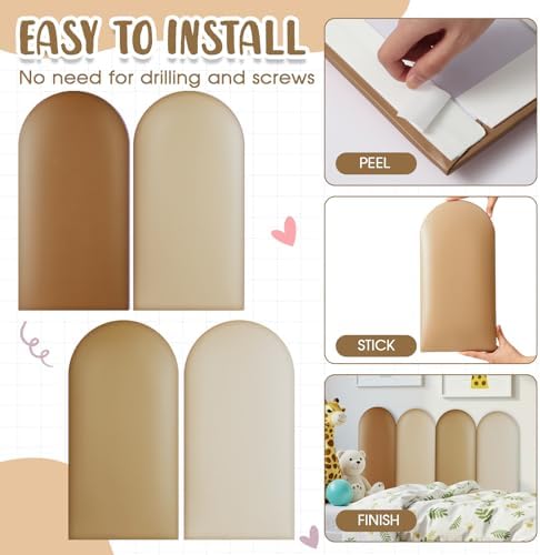 Jetec 4 Pcs Kids Wall Padding Panels, 1.18 Inch Thick Foam Wall Protector - Image 4
