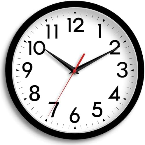 DAXSMY 8 Inch Wall Clock, Battery Operated Silent Non Ticking by DAXSMY