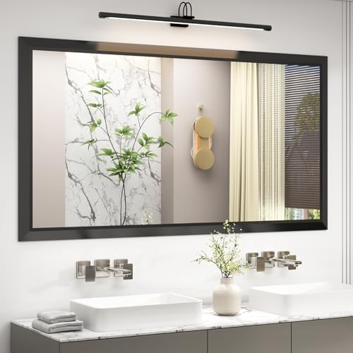 SMIROR 66x36 Matte Black Bathroom Vanity Mirror by SMIROR