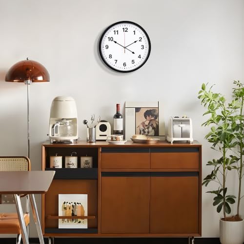 LEIKE Metal Wall Clock 16IN Black, Retro Silent Quartz Battery Operated - Image 5