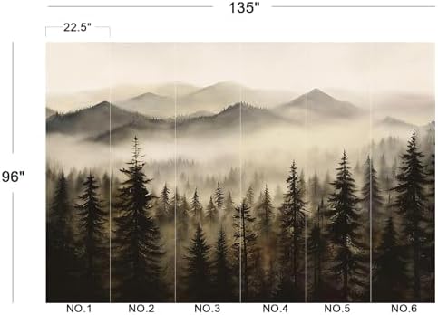 Moody Vintage Foggy Pine Forest Mountain Landscape Wallpaper - Image 5