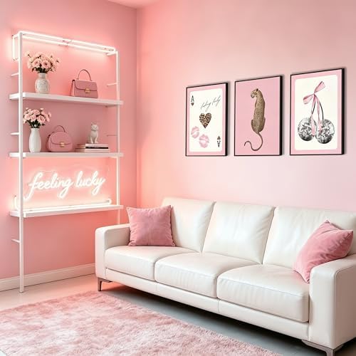 FTHMTN 3pcs Pink Cheetah Wall Art, Y2K Leopard Wall Decor 12x16in Unframed - Image 4